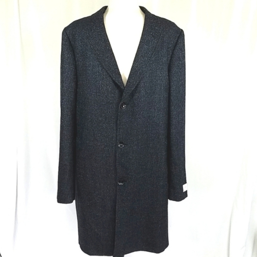 Nordstrom Signature Men's Camden Wool Blend Overcoat Black Caviar Size 42R
